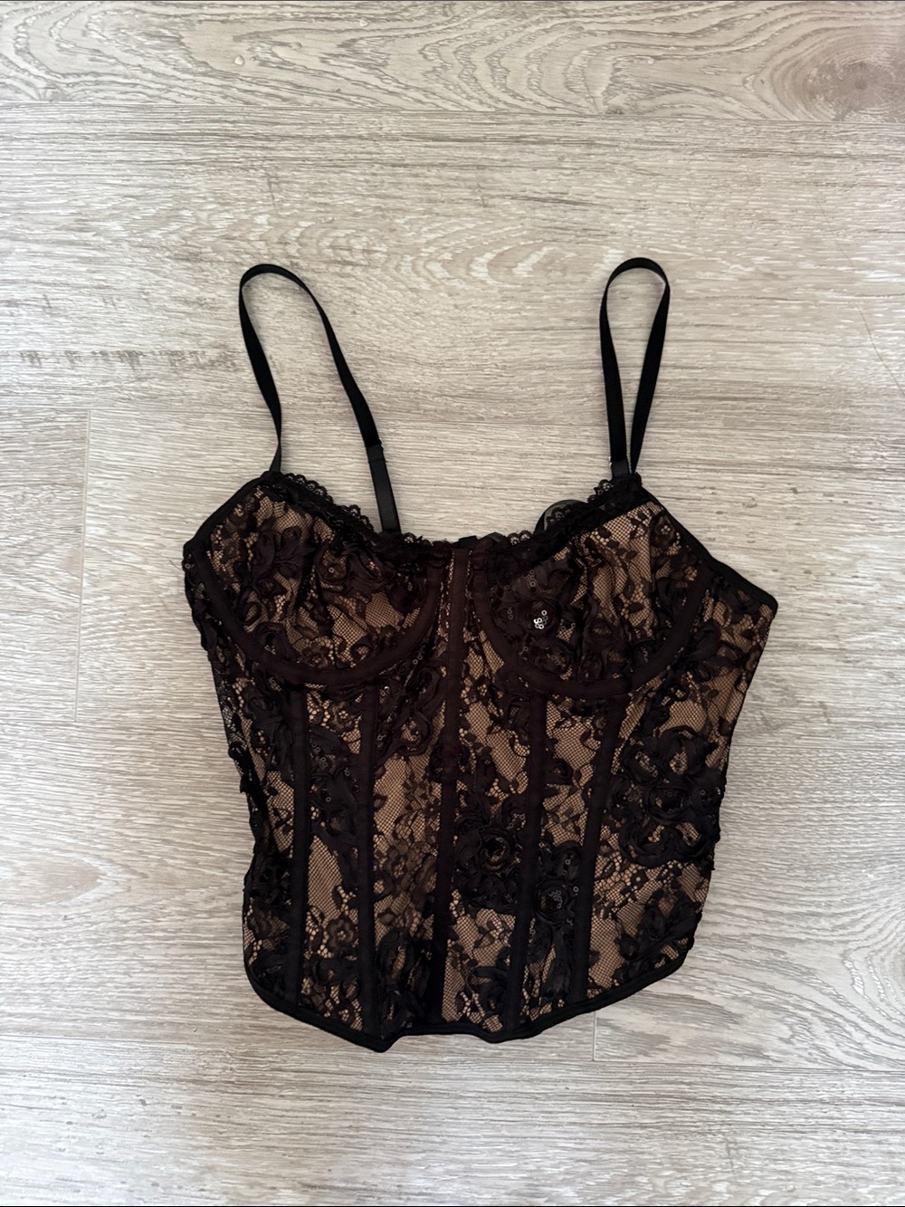 Black Lace Bustier Corset Top